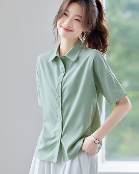 Spring and summer short sleeve tops all-match loose shirt