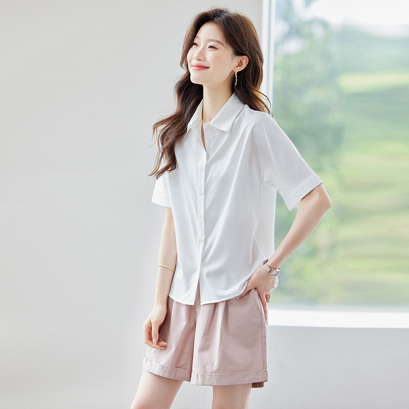 Spring and summer short sleeve tops all-match loose shirt