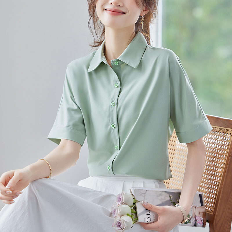 Spring and summer short sleeve tops all-match loose shirt