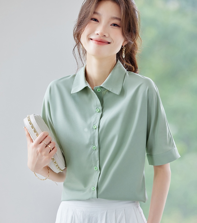 Spring and summer short sleeve tops all-match loose shirt
