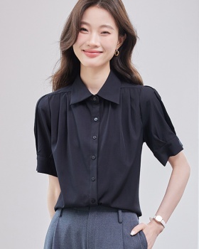 Thin summer commuting fashion white all-match shirt for women