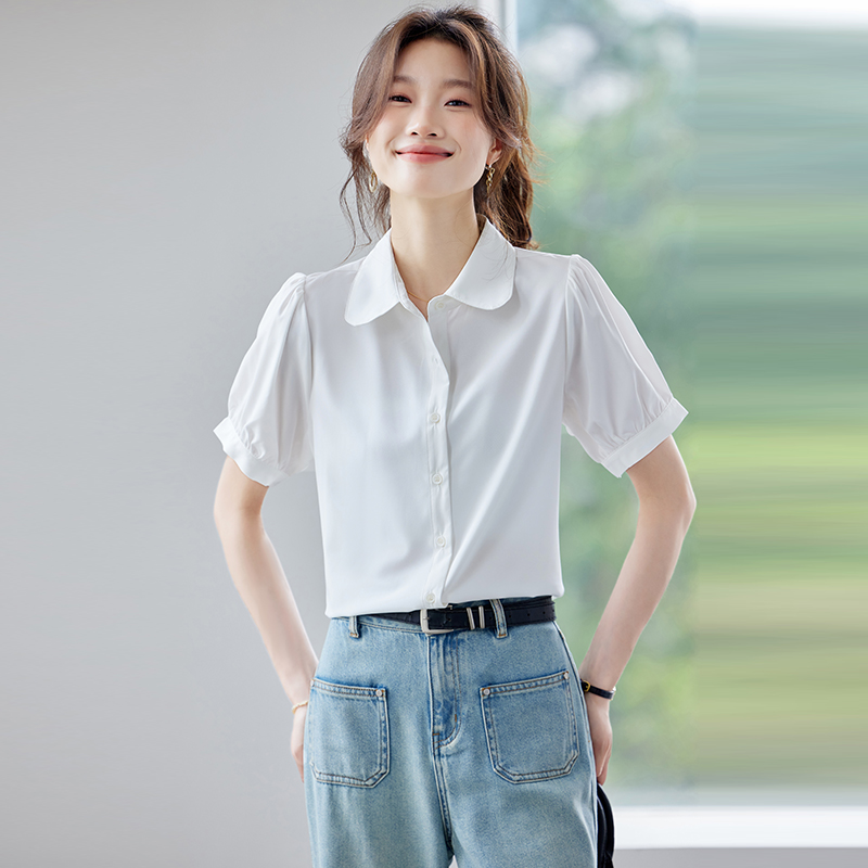 Temperament sweet Casual summer short sleeve commuting shirt
