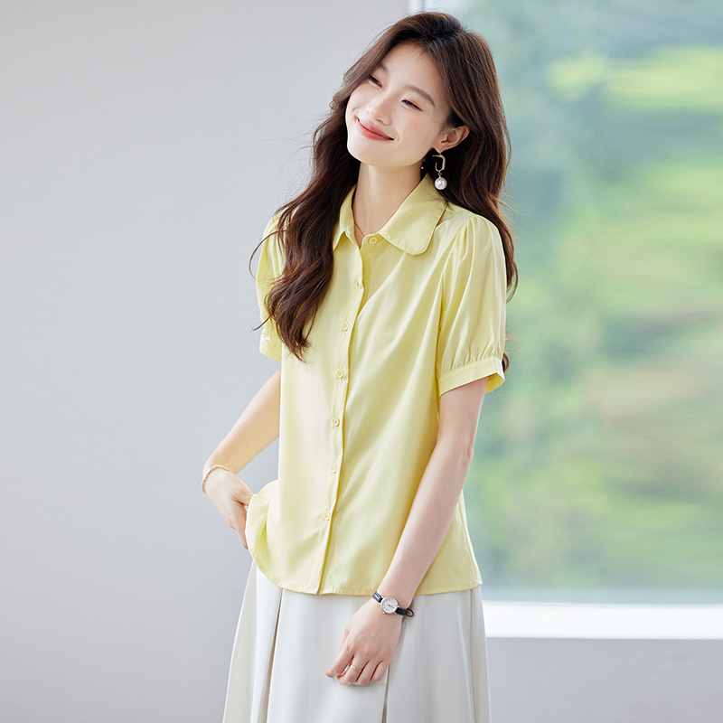Temperament sweet Casual summer short sleeve commuting shirt