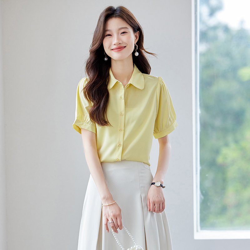 Temperament sweet Casual summer short sleeve commuting shirt