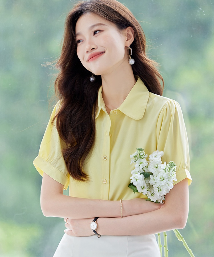 Temperament sweet Casual summer short sleeve commuting shirt