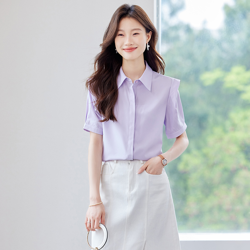 Pure Western style tops purple shirt for women