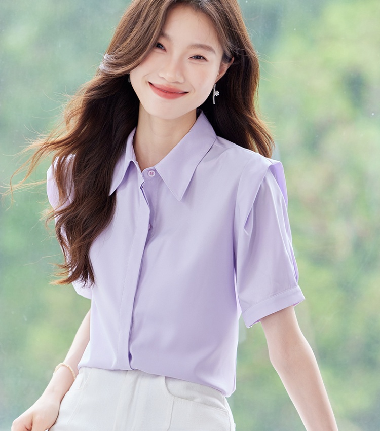 Pure Western style tops purple shirt for women