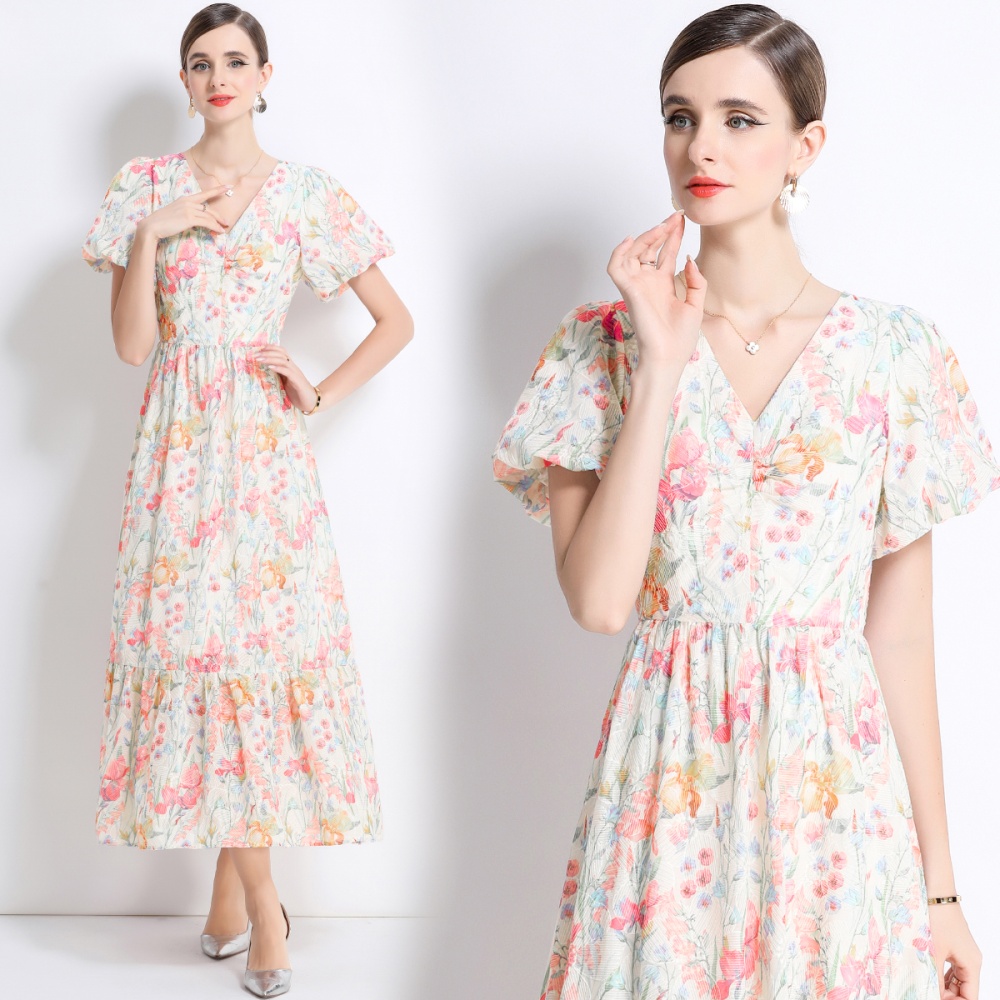 France style high waist long dress Casual dress for women