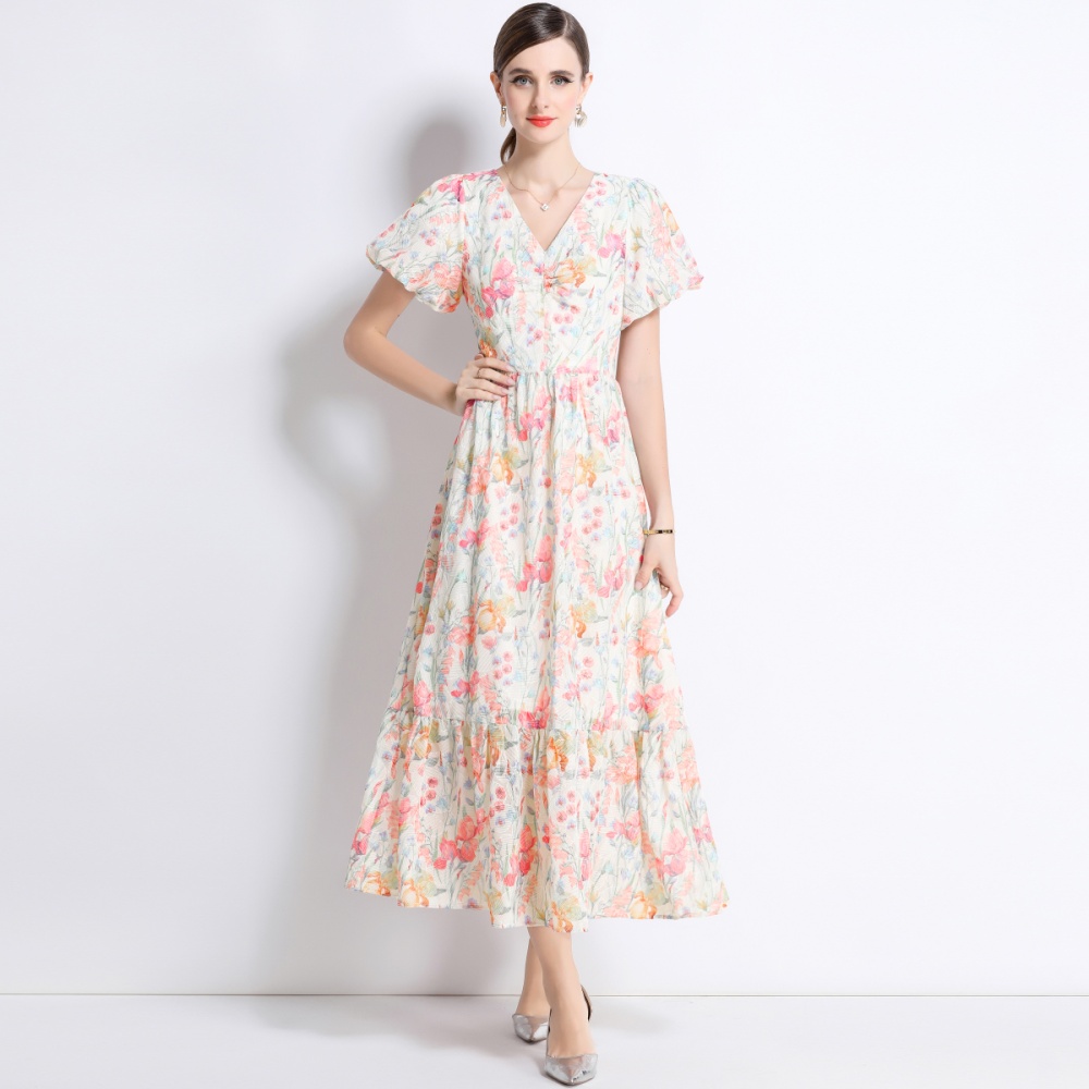 France style high waist long dress Casual dress for women
