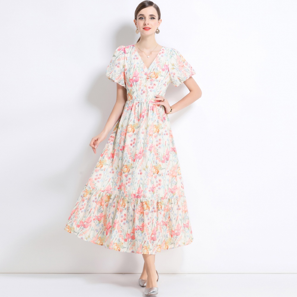 France style high waist long dress Casual dress for women