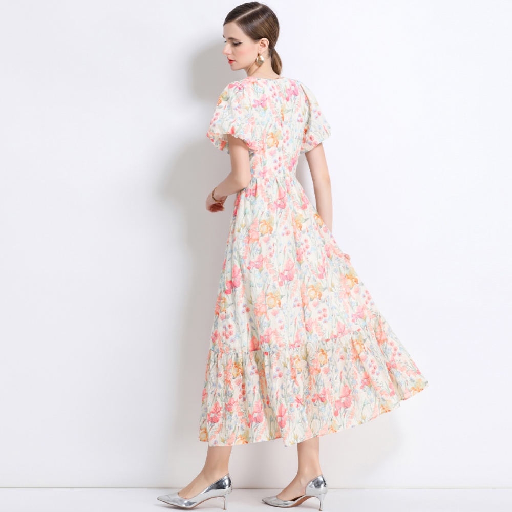 France style high waist long dress Casual dress for women