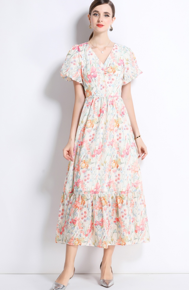 France style high waist long dress Casual dress for women