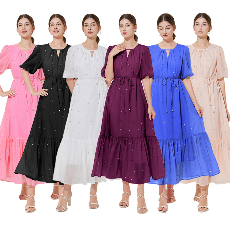 Niche loose dress beading temperament long dress