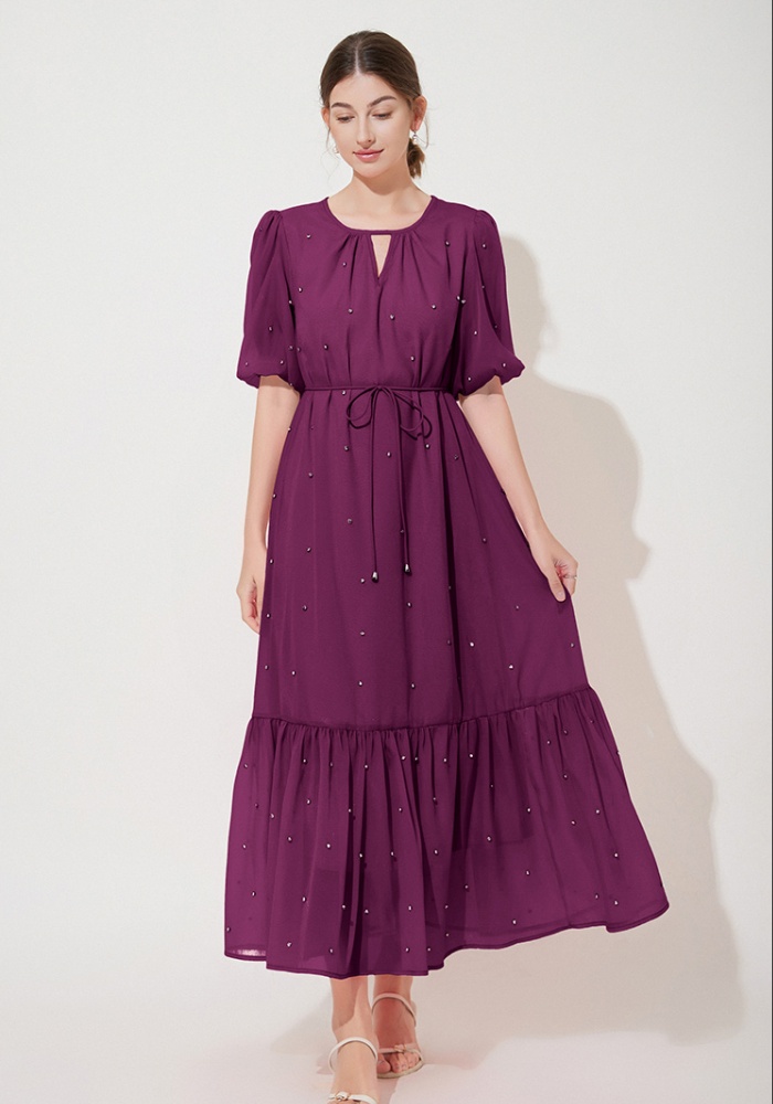 Niche loose dress beading temperament long dress