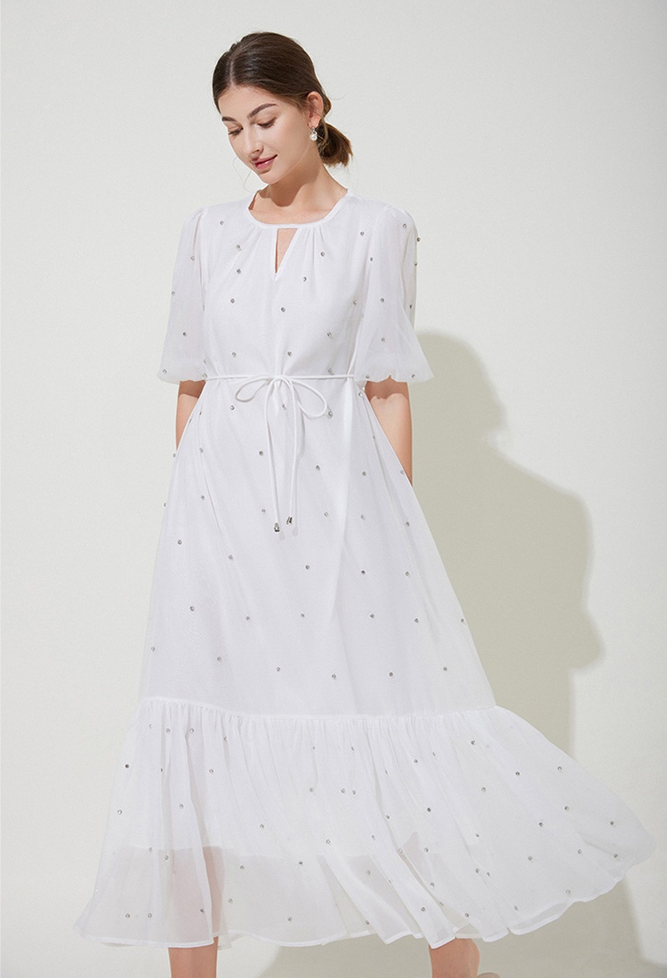 Niche loose dress beading temperament long dress