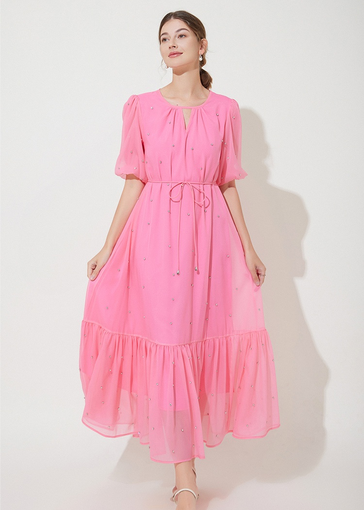 Niche loose dress beading temperament long dress
