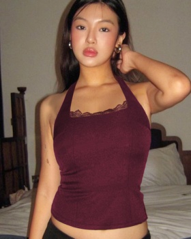 Halter fashion lace European style vest