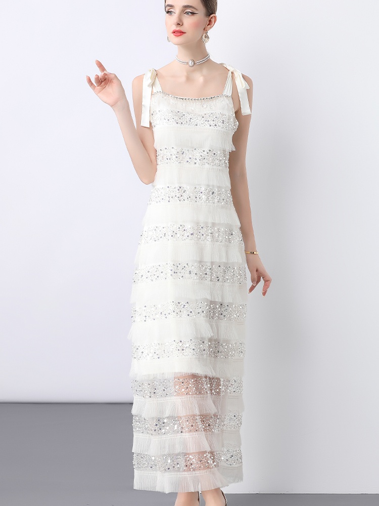 France style frenum sequins dress gauze summer formal dress