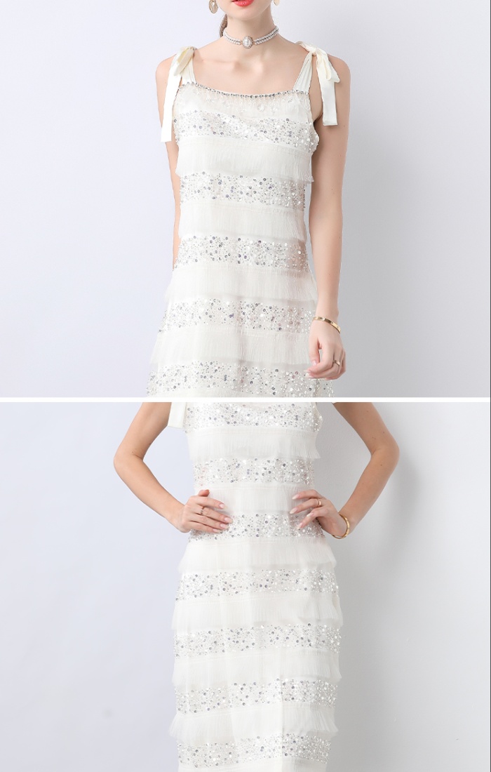 France style frenum sequins dress gauze summer formal dress