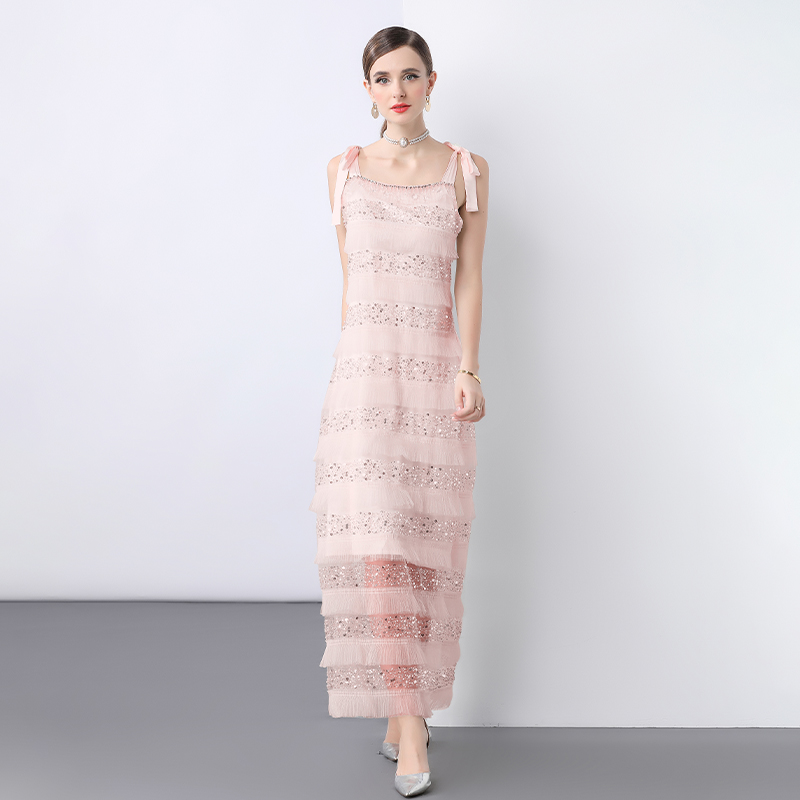 France style frenum sequins dress gauze summer formal dress