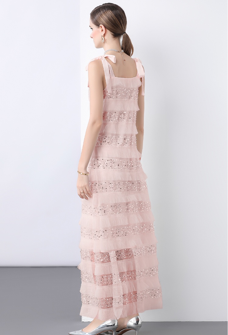 France style frenum sequins dress gauze summer formal dress