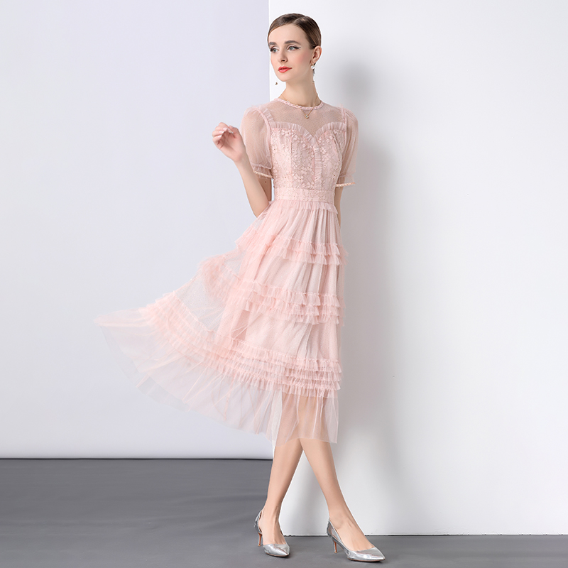 France style dress pinched waist formal dress for women