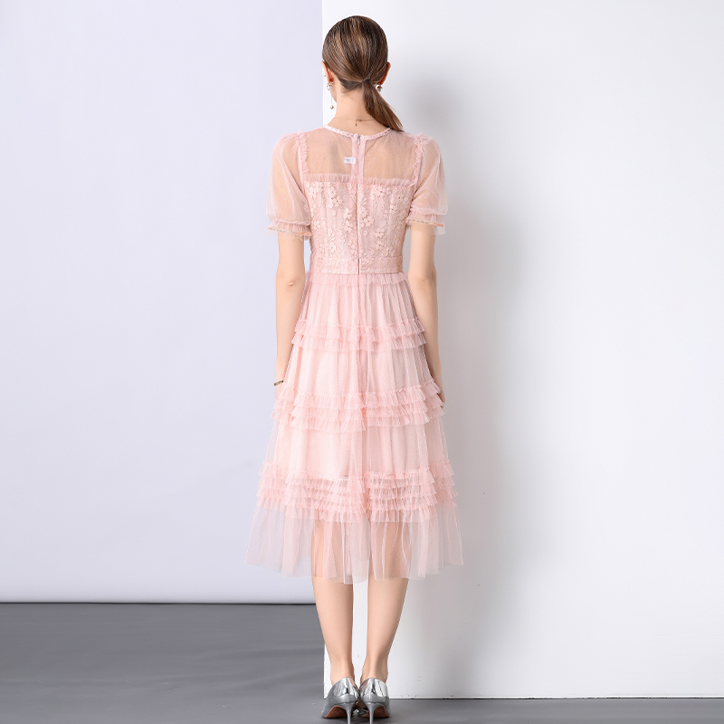 France style dress pinched waist formal dress for women