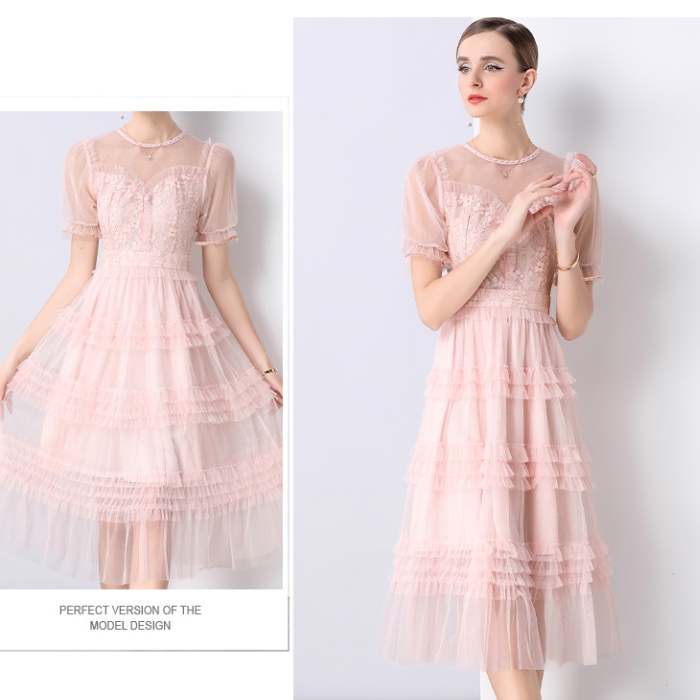 France style dress pinched waist formal dress for women