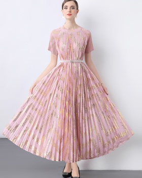 Pleats Please short sleeve big skirt dress