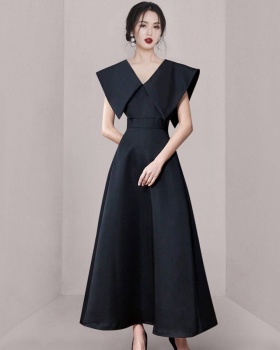 Korean style simple long commuting grace dress