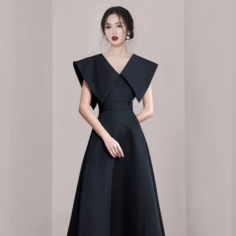 Korean style simple long commuting grace dress