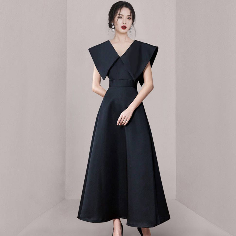Korean style simple long commuting grace dress
