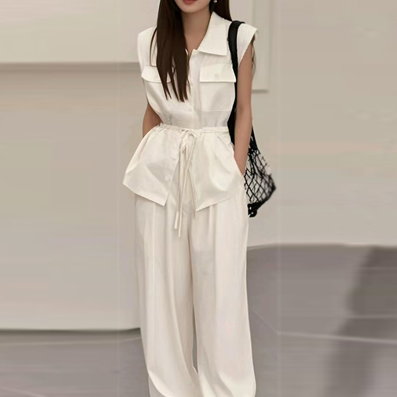 Sleeveless shirt 2pcs set