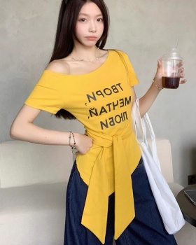 Frenum letters T-shirt short sleeve tops for women