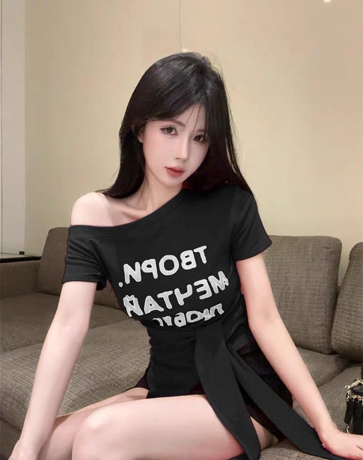 Frenum letters T-shirt short sleeve tops for women