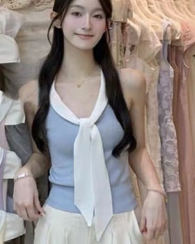 Unique niche tops summer knitted vest for women