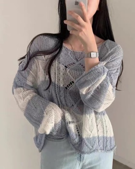 Twist long sleeve tops retro sweater for women
