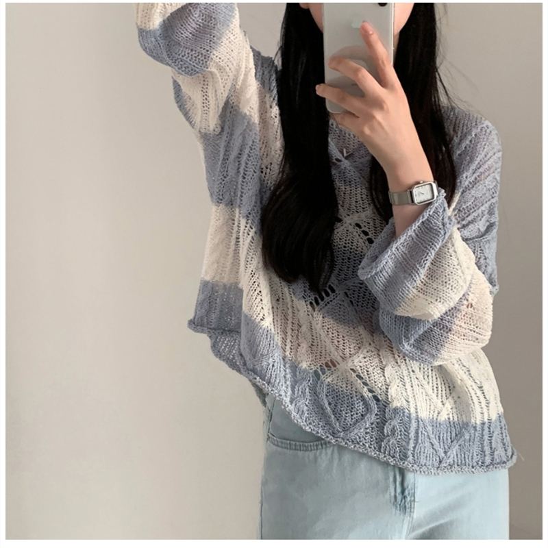 Twist long sleeve tops retro sweater for women
