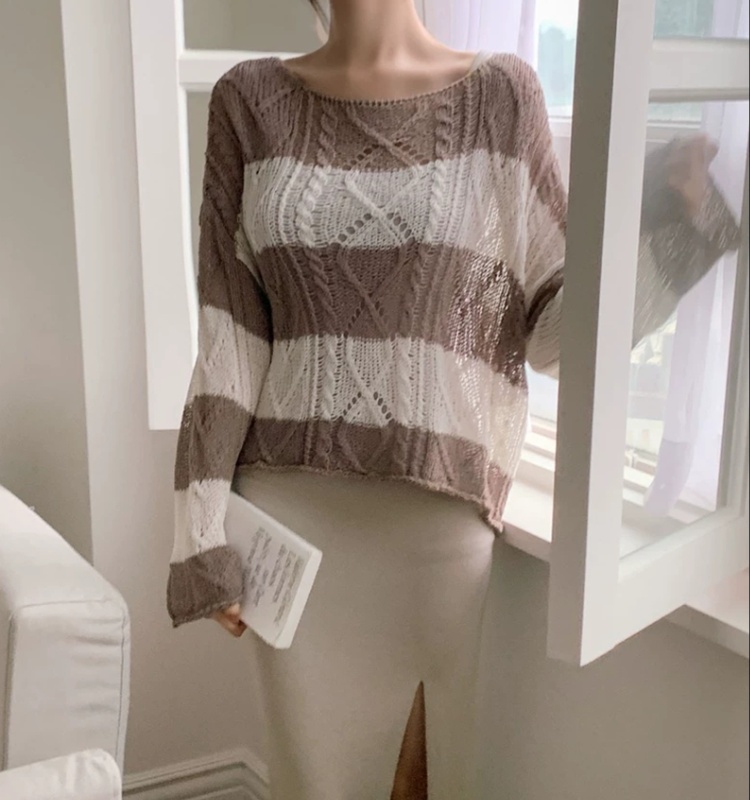 Twist long sleeve tops retro sweater for women