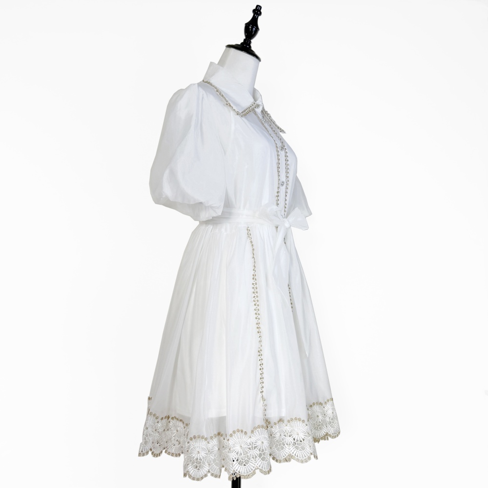 European style splice dress lace T-back 2pcs set