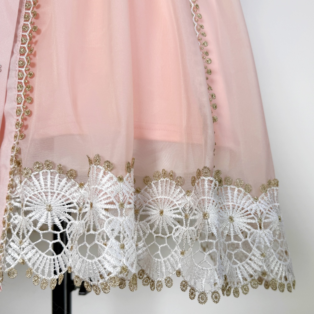 European style splice dress lace T-back 2pcs set