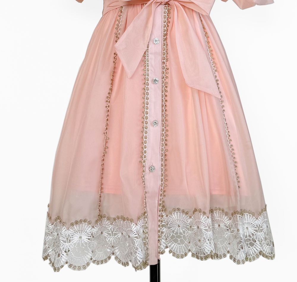 European style splice dress lace T-back 2pcs set