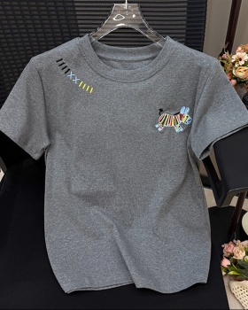 Round neck summer T-shirt Western style tops for women