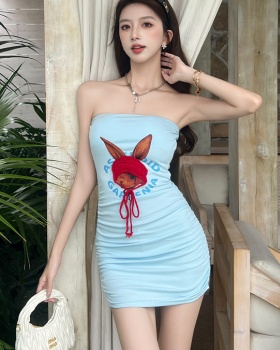 Rabbit spicegirl printing short sexy dress for women
