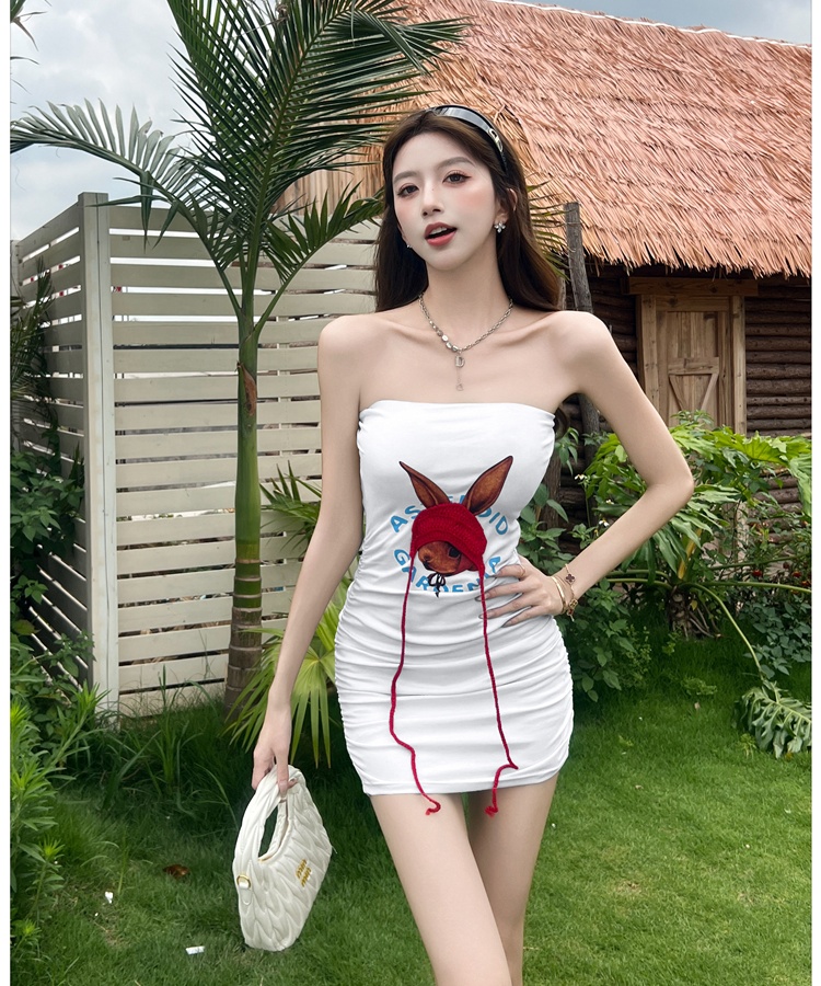 Rabbit spicegirl printing short sexy dress for women