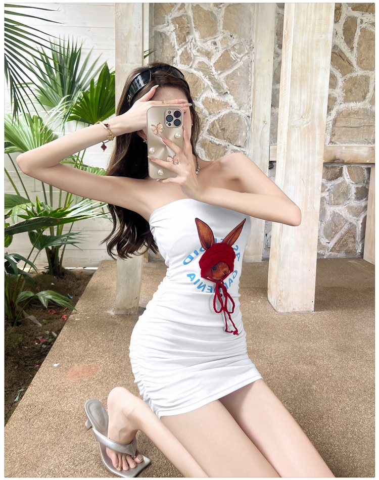 Rabbit spicegirl printing short sexy dress for women
