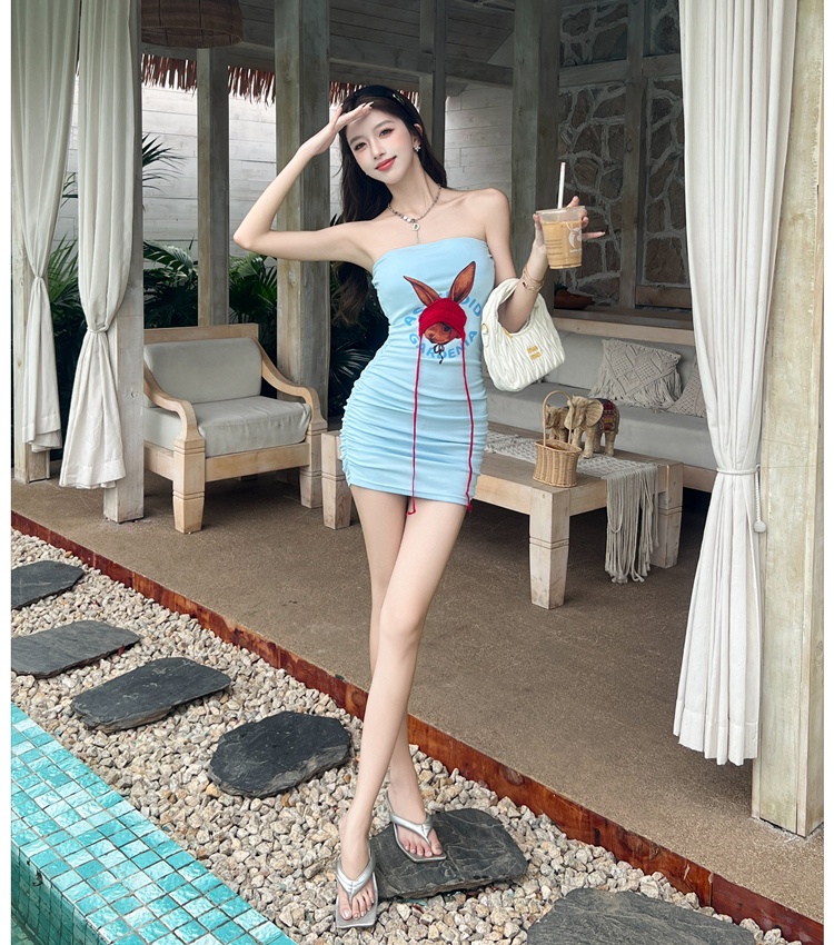 Rabbit spicegirl printing short sexy dress for women