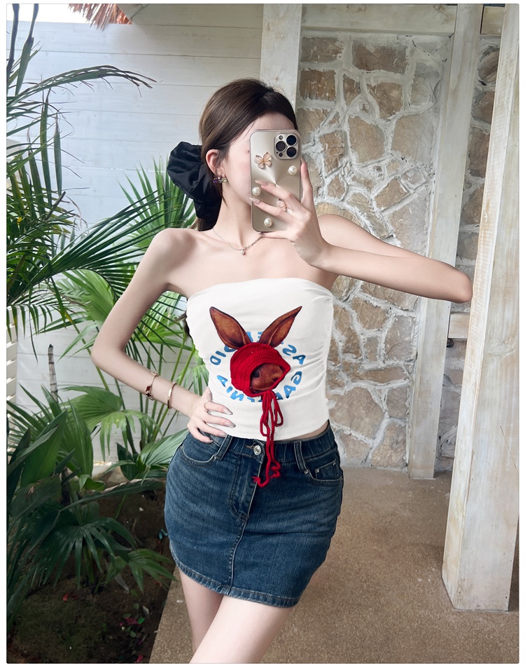 Wrapped chest short inside the ride rabbit tops for women