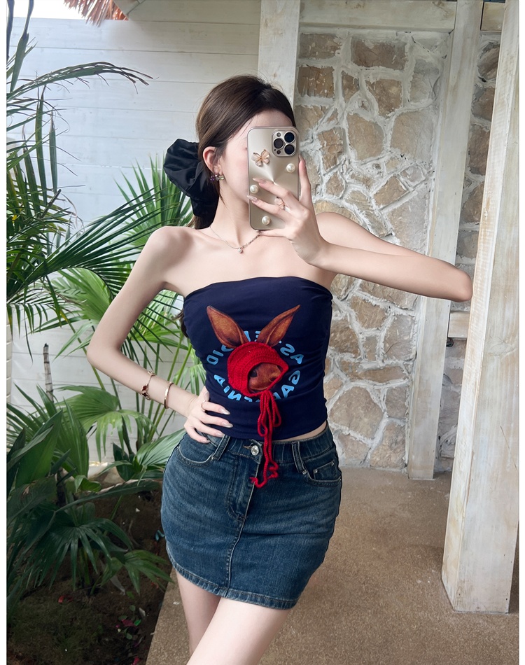 Wrapped chest short inside the ride rabbit tops for women