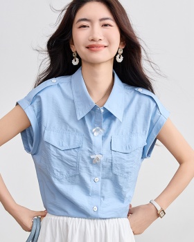 Stereoscopic shirt flowers decoration tops for women